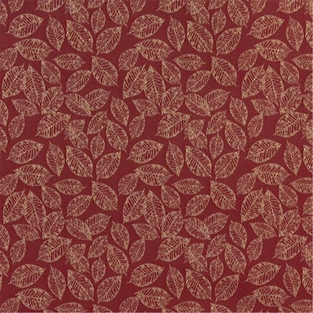 Finefabrics 54 in. Wide Red, Floral Leaf Jacquard Woven Upholstery Fabric FI1191
